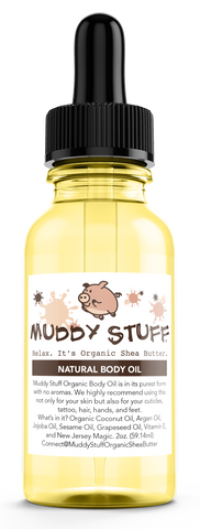 Muddy Stuff Organic Body Oil: 2oz. Natural Unscented Body Oil