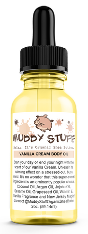 Muddy Stuff Organic Body Oil: 2oz. Vanilla Cream Body Oil